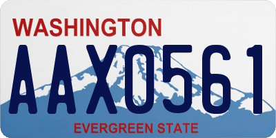 WA license plate AAX0561