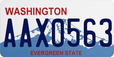 WA license plate AAX0563