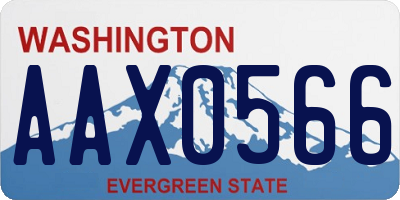 WA license plate AAX0566