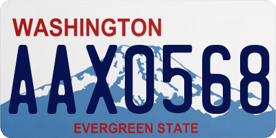 WA license plate AAX0568