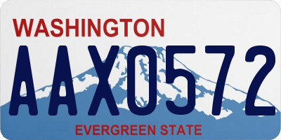 WA license plate AAX0572