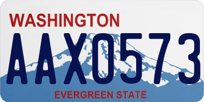WA license plate AAX0573