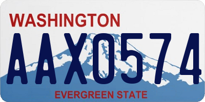 WA license plate AAX0574