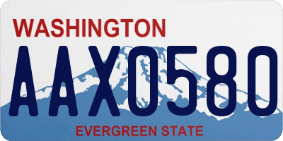 WA license plate AAX0580