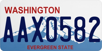 WA license plate AAX0582