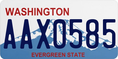 WA license plate AAX0585