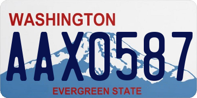 WA license plate AAX0587