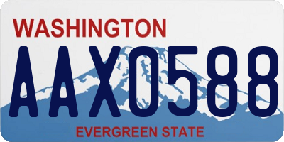 WA license plate AAX0588