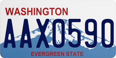 WA license plate AAX0590