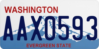 WA license plate AAX0593