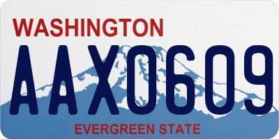WA license plate AAX0609