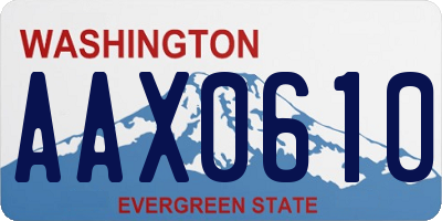 WA license plate AAX0610