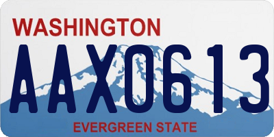 WA license plate AAX0613