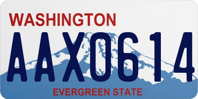 WA license plate AAX0614