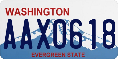 WA license plate AAX0618
