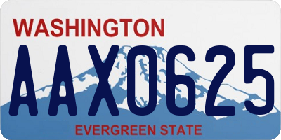 WA license plate AAX0625