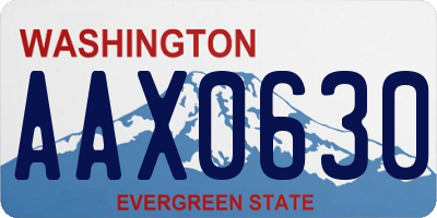 WA license plate AAX0630