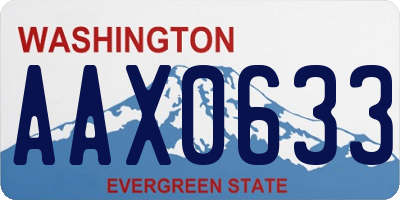 WA license plate AAX0633