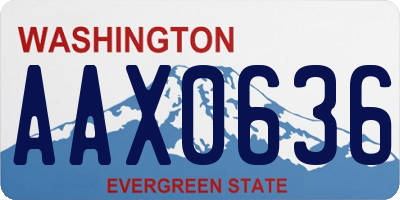 WA license plate AAX0636