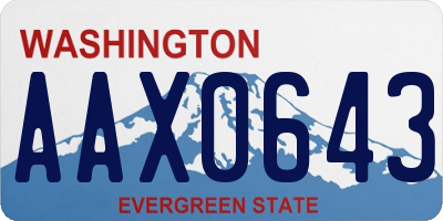 WA license plate AAX0643