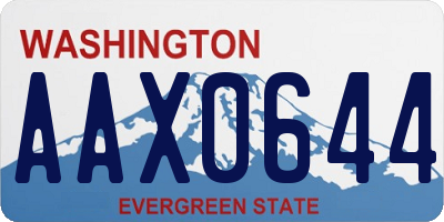 WA license plate AAX0644