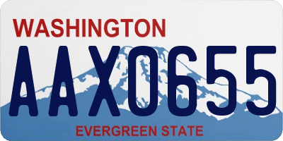 WA license plate AAX0655