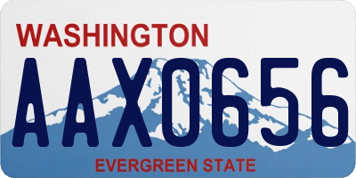 WA license plate AAX0656