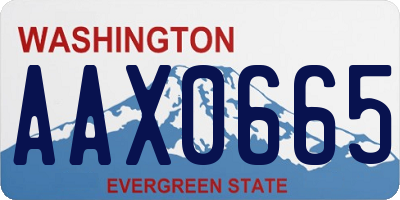 WA license plate AAX0665