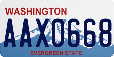 WA license plate AAX0668