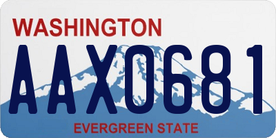 WA license plate AAX0681