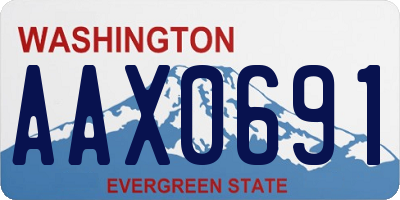 WA license plate AAX0691