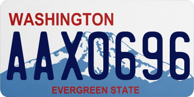 WA license plate AAX0696