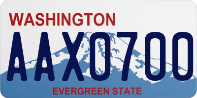 WA license plate AAX0700