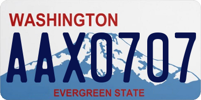 WA license plate AAX0707