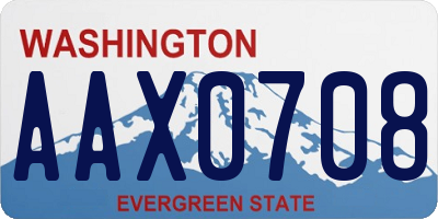 WA license plate AAX0708
