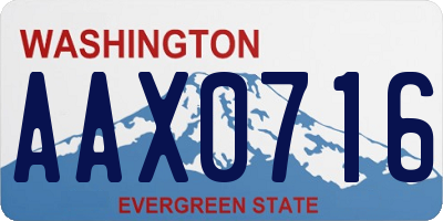 WA license plate AAX0716