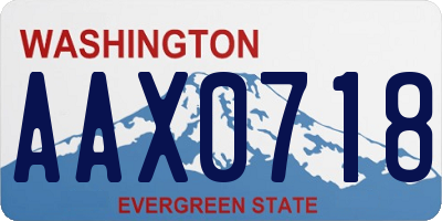 WA license plate AAX0718