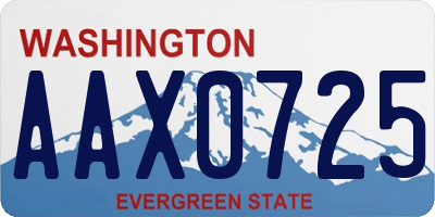 WA license plate AAX0725