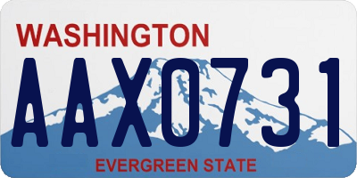 WA license plate AAX0731