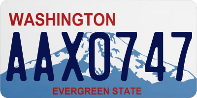 WA license plate AAX0747
