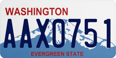 WA license plate AAX0751