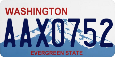 WA license plate AAX0752