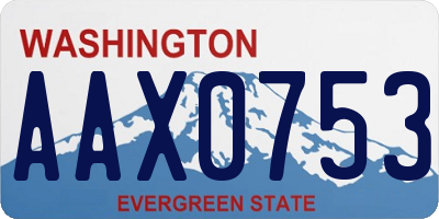 WA license plate AAX0753
