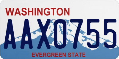WA license plate AAX0755