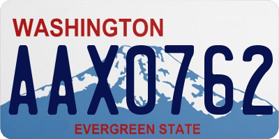 WA license plate AAX0762