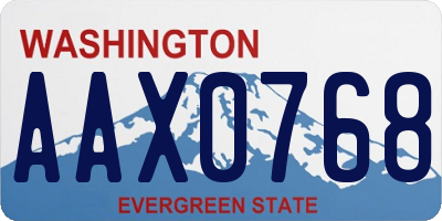 WA license plate AAX0768