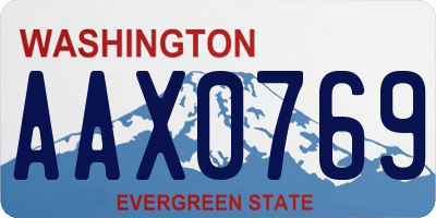 WA license plate AAX0769