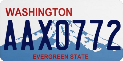 WA license plate AAX0772