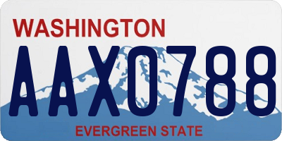 WA license plate AAX0788