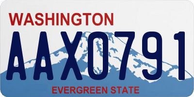 WA license plate AAX0791